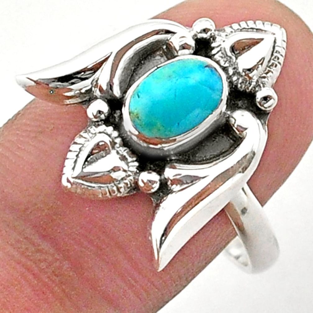 925 silver 1.57cts solitaire arizona mohave turquoise heart ring size 9 t40755