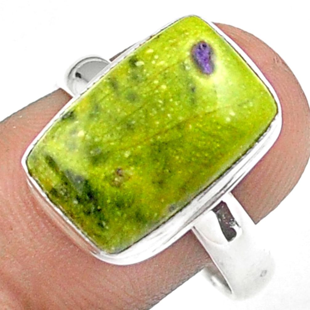 925 silver 8.22cts solitaire atlantisite stichtite-serpentine ring size 9 u11878