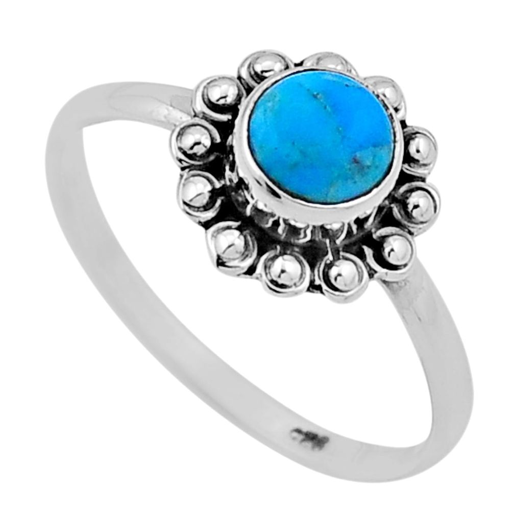 925 silver 1.12cts solitaire blue arizona mohave turquoise ring size 8.5 n47151