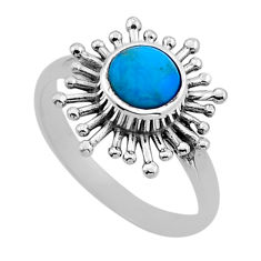 925 silver 1.07cts solitaire blue arizona mohave turquoise ring size 6.5 n50887