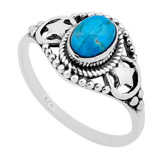 925 silver 1.42cts solitaire blue arizona mohave turquoise ring size 7.5 n54689