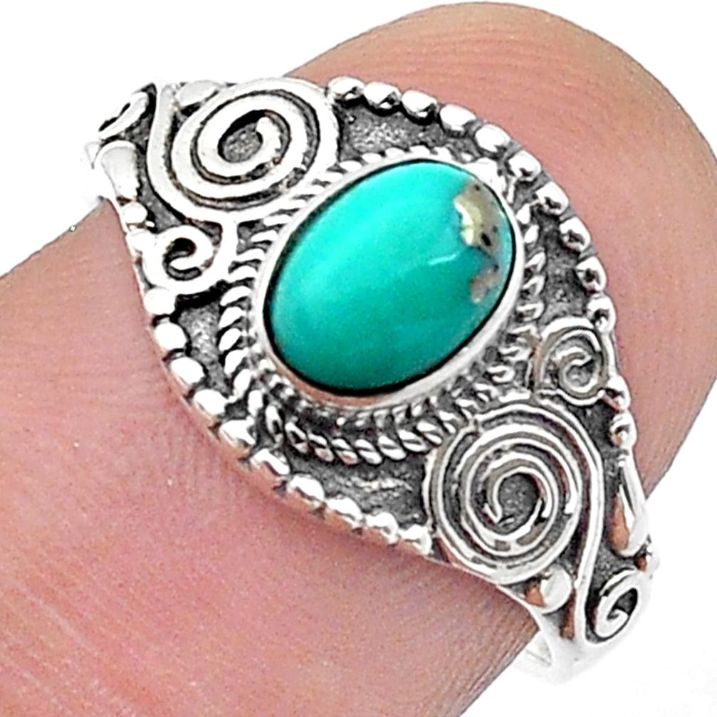 925 silver 1.43cts solitaire blue arizona mohave turquoise ring size 7 u62616