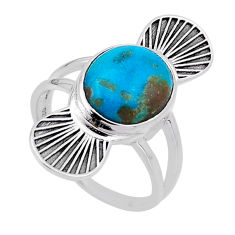 925 silver 5.58cts solitaire blue arizona mohave turquoise ring size 8 n54979