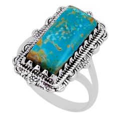 925 silver 6.90cts solitaire blue arizona mohave turquoise ring size 9 n35534
