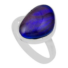 925 silver 9.77cts solitaire blue australian opal triplet ring size 10.5 n31344