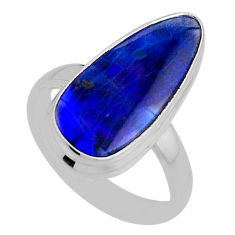 925 silver 6.03cts solitaire blue doublet opal australian ring size 7.5 n26284