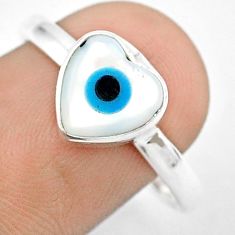 925 silver 3.10cts solitaire blue evil eye talismans heart ring size 9 u26320