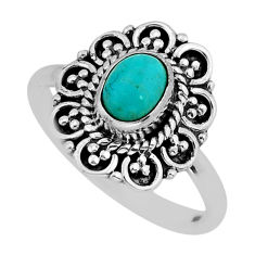 925 silver 1.39cts solitaire blue sleeping beauty turquoise ring size 8 y75956