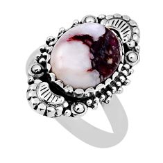 925 silver 5.36cts solitaire bronze wild horse magnesite oval ring size 7 n30627