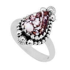 925 silver 4.84cts solitaire bronze wild horse magnesite ring size 6.5 n30625