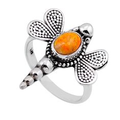 925 silver solitaire bumble bee australian jasper dragonfly ring size 6.5 n50903