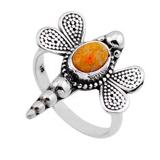 925 silver solitaire bumble bee australian jasper dragonfly ring size 6 n50906