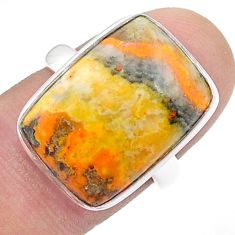 925 silver 13.27cts solitaire bumble bee australian jasper ring size 7 u47496