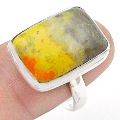 925 silver 15.16cts solitaire bumble bee australian jasper ring size 8 u47499