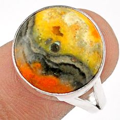 925 silver 11.73cts solitaire bumble bee australian jasper ring size 7.5 t85703