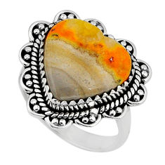 925 silver 12.22cts solitaire bumble bee australian jasper ring size 7.5 y73046