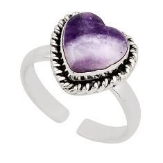 925 silver 5.50cts solitaire chevron amethyst adjustable ring size 7.5 y94647