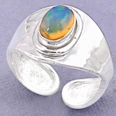 925 silver 1.81cts solitaire ethiopian opal oval adjustable ring size 7 t87960