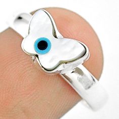 925 silver 2.32cts solitaire evil eye talismans butterfly ring size 7 u26339