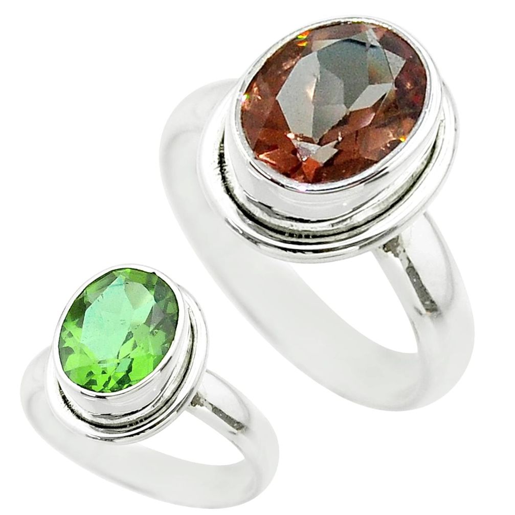 925 silver 4.40cts solitaire green alexandrite (lab) oval ring size 9 t56946