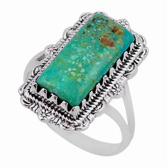 925 silver 6.63cts solitaire green arizona mohave turquoise ring size 9.5 n35526