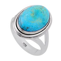 925 silver 6.47cts solitaire green arizona mohave turquoise ring size 5.5 n46567