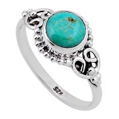 925 silver 2.29cts solitaire green arizona mohave turquoise ring size 7.5 n47408