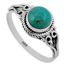 925 silver 2.51cts solitaire green arizona mohave turquoise ring size 7.5 n47424