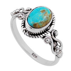 925 silver 1.94cts solitaire green arizona mohave turquoise ring size 6.5 n47449