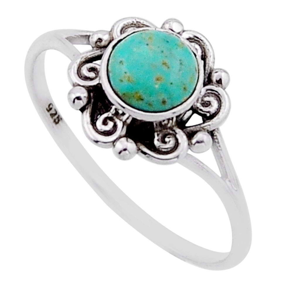 925 silver 0.91cts solitaire green arizona mohave turquoise ring size 8.5 n53253