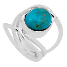 925 silver 5.42cts solitaire green arizona mohave turquoise ring size 6 n48496