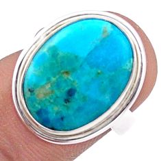 925 silver 9.98cts solitaire green arizona mohave turquoise ring size 6 u3857