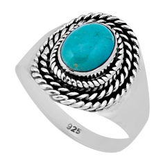 925 silver 1.94cts solitaire green arizona mohave turquoise ring size 7 n40263