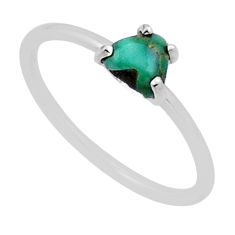 925 silver 0.62cts solitaire green arizona mohave turquoise ring size 8 n53113