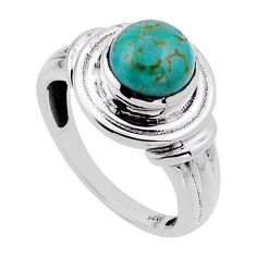 925 silver 3.34cts solitaire green arizona mohave turquoise ring size 8 n54815
