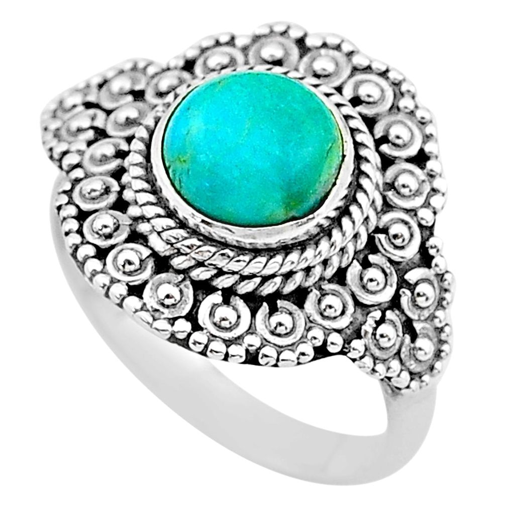 925 silver 3.14cts solitaire green arizona mohave turquoise ring size 8 t20135