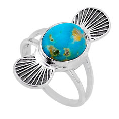 925 silver 5.64cts solitaire green arizona mohave turquoise ring size 9 n54972