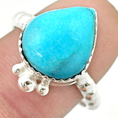 925 silver 6.86cts solitaire green arizona mohave turquoise ring size 8.5 u39573