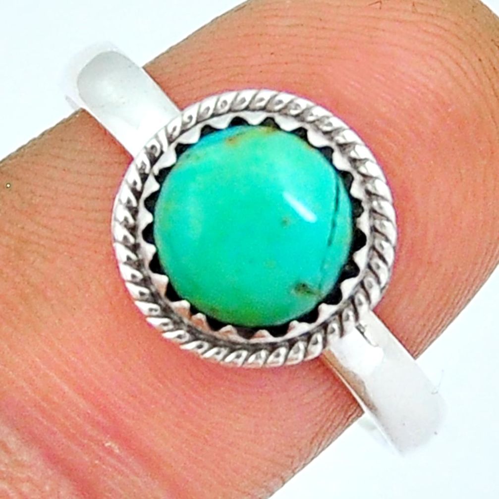 925 silver 3.11cts solitaire green arizona mohave turquoise ring size 9.5 y4855