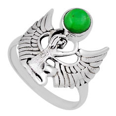 925 silver 1.01cts solitaire green copper turquoise angel ring size 9.5 n33794