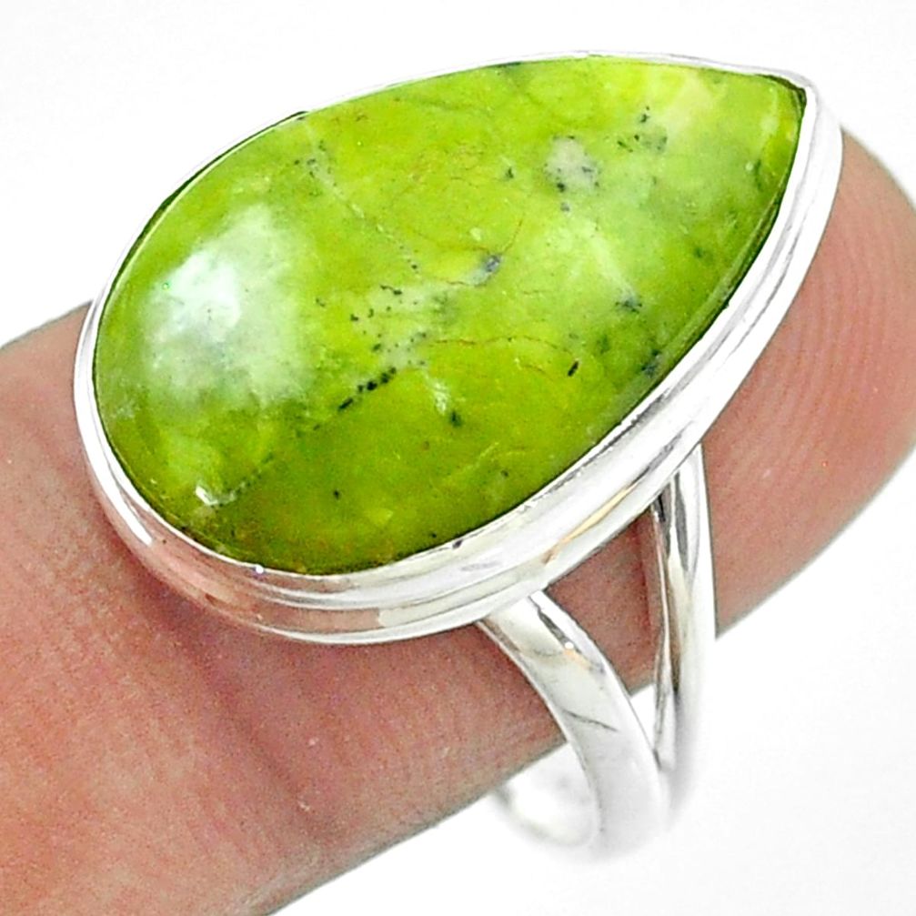 925 silver 13.87cts solitaire lizardite (meditation stone) ring size 8.5 t54139