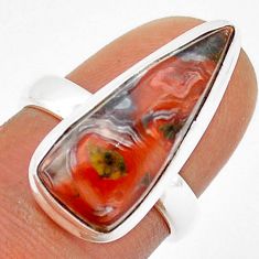 925 silver 8.14cts solitaire mexican laguna lace agate ring size 6.5 u89339