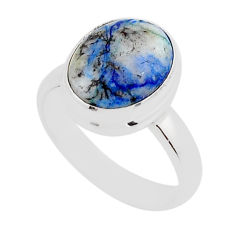 925 silver 4.70cts solitaire multi color sterling opal oval ring size 6.5 y81880