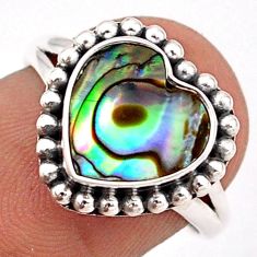 925 silver 3.31cts solitaire natural abalone paua seashell ring size 7 t87277