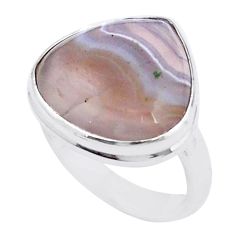 925 silver 11.07cts solitaire natural agua nueva agate ring size 6.5 u47820