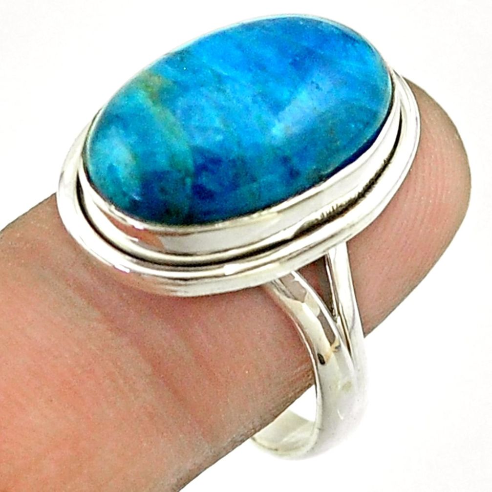 925 silver 12.83cts solitaire natural apatite (madagascar) ring size 9 t55849