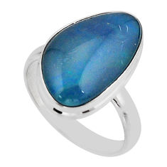 925 silver 11.05cts solitaire natural australian opal triplet ring size 9 y63684