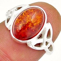 925 silver 2.63cts solitaire natural baltic amber (poland) ring size 6 y3503