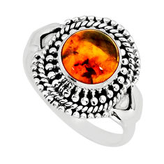 925 silver 2.35cts solitaire natural baltic amber (poland) ring size 7.5 y77953