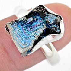 925 silver 7.67cts solitaire natural bismuth crystal fancy ring size 10 u57468
